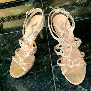 Nina gold high heel sandals size 7.5 or EUR 37.5